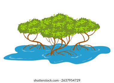 Mangrove tree vector illustration. World environment day concept