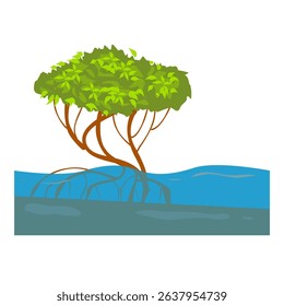 Mangrove tree vector illustration. World environment day concept