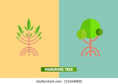mangrove tree vector,illustration