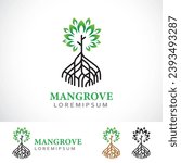 Mangrove Trees Logo Design Template