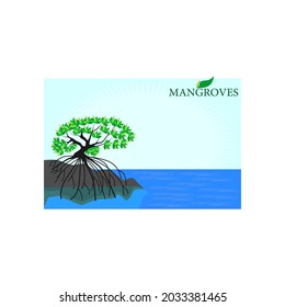 Mangroves background vector eps 10. Illustration of world mangroves day.