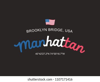 Manhattan brooklyn bridge, usa slogan