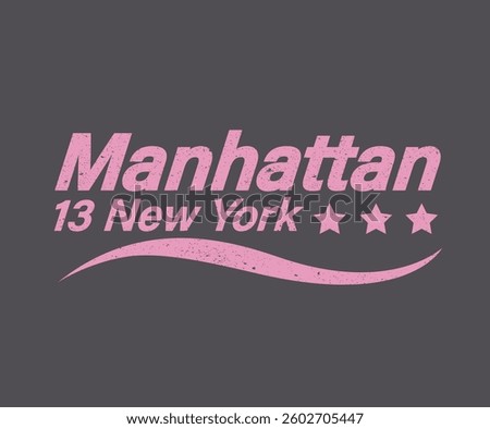 Manhattan city typography design for poster, sticker, apparel and others. New york city typography artwork.