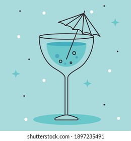 manhattan cocktail drink icon over blue background, vector illustration