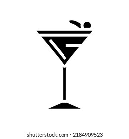 manhattan cocktail glass drink glyph icon vector. manhattan cocktail glass drink sign. isolated symbol illustration