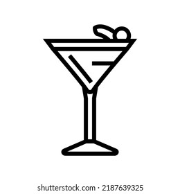 manhattan cocktail glass drink line icon vector. manhattan cocktail glass drink sign. isolated contour symbol black illustration