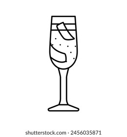 manhattan cocktail glass drink line icon vector. manhattan cocktail glass drink sign. isolated contour symbol black illustration