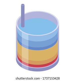 Icono de cóctel de Manhattan. Isometric del icono del vector del cóctel de manhattan para el diseño web aislado en fondo blanco