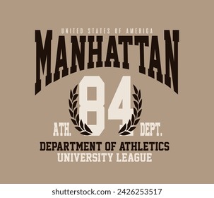 Manhattan college varsity slogan vector illustration for t-shirt and other uses