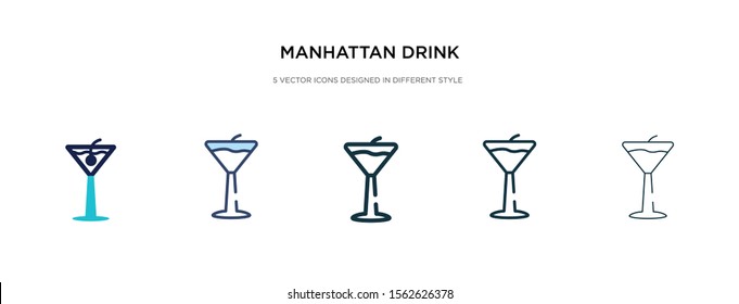 manhattan drink icon in different style vector illustration. two colored and black manhattan drink vector icons designed in filled, outline, line and stroke style can be used for web, mobile, ui