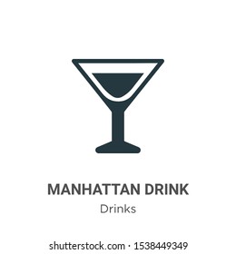 Manhattan drink vector icon on white background. Flat vector manhattan drink icon symbol sign from modern drinks collection for mobile concept and web apps design.