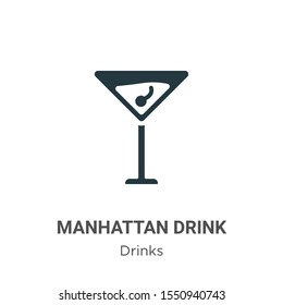 Manhattan drink vector icon on white background. Flat vector manhattan drink icon symbol sign from modern drinks collection for mobile concept and web apps design.