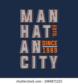 manhattan graphic typography t shirt design, vector vintage illustration artistic art