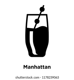 Manhattan icon vector isolated on white background, logo concept of Manhattan sign on transparent background, filled black symbol