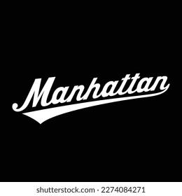 Manhattan lettering design. Manhattan, NYC, typography design. Vector and illustration.