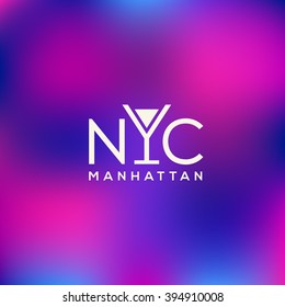 Manhattan logo template design. Vector illustration.