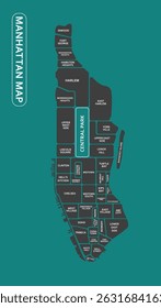 Manhattan map with a blue bakcground.