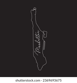 Manhattan map one line art minimalist style  vector 