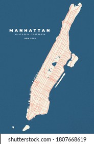 Manhattan Map Vector Poster Flyer