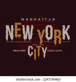 manhattan new york city, graphic fashion style, t shirt design, typography vector, illustration
