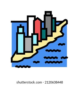 manhattan new york color icon vector. manhattan new york sign. isolated symbol illustration