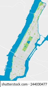 Manhattan New York detailed vector map 