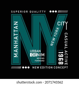 manhattan new york graphic t shirt vector illustration typography design