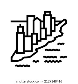 manhattan new york line icon vector. manhattan new york sign. isolated contour symbol black illustration