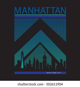 Manhattan New york typography, t-shirt graphics, vectors