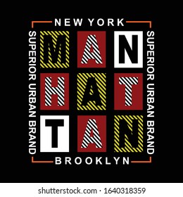 manhattan new york typography, vector illustration
