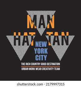 manhattan nyc design typography vector illustration for t shirt