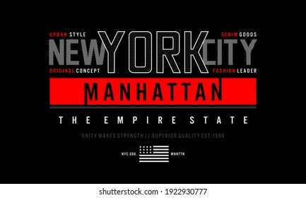 Manhattan, NYC typography vector illustration. great for the design of t-shirts,  etc.
