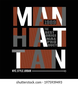 manhattan nyc usa design typography vector illustration for print