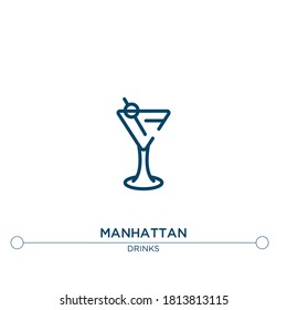 manhattan outline vector icon. simple element illustration. manhattan outline icon from editable drinks concept. can be used for web and mobile
