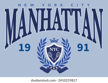 Manhattan, diseño de impresión para sudaderas, camisetas y otros usos.