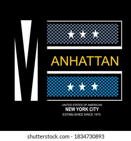 Manhattan slogan tee graphic typography for print t shirt,illustration stock vector,art,style
