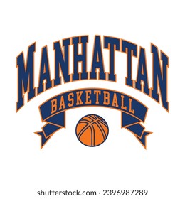 Manhattan typography design vector, usa state shirt design vector. Jersey design vector, T-shirt design for usa 