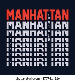 Manhattan-Typografie, T-Shirt-Grafik, Vektorgrafiken