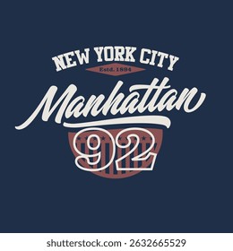 Manhattan varsity league college slogan vector illustration for t-shirt and other uses
