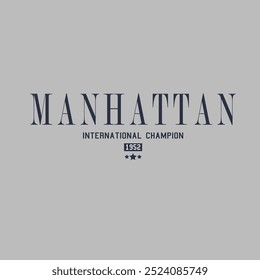 Manhattan şehir üniversitesi varsity tipografi slogan baskı kız t-shirt, t-shirt veya sweatshirt, hoodie moda tasarımı için