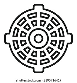 Manhole Icon Outline Vector. Road City. Sewer Lid