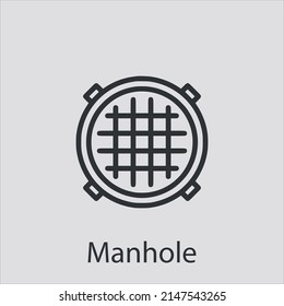 icono de manhole icono vector icono.Acto editable.Signo de estilo lineal para uso de aplicaciones web y móviles,logotipo.Ilustración de símbolo.Gráficos vectoriales de píxeles - Vector