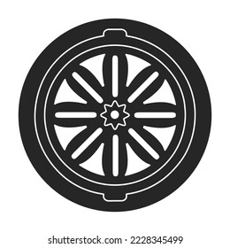 Manhole sewer vector black icon. Vector illustration hatch street on white background. Isolated black illustration icon of manhole sewer .