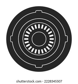 Manhole sewer vector black icon. Vector illustration hatch street on white background. Isolated black illustration icon of manhole sewer .