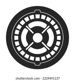 Icono negro del vector del alcantarillado de alcantarilla de alcantarilla. Ilustración vectorial calle de rayas sobre fondo blanco. Icono de ilustración negra aislada de alcantarillado de alcantarillas de alcantarilla.
