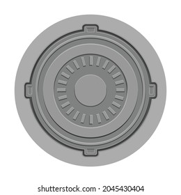 Manhole sewer vector cartoon icon. Vector illustration hatch street on white background. Isolated cartoon illustration icon of manhole sewer .