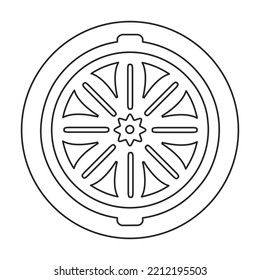 Manhole sewer vector outline icon. Vector illustration hatch street on white background. Isolated outline illustration icon of manhole sewer .