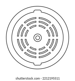 Manhole sewer vector outline icon. Vector illustration hatch street on white background. Isolated outline illustration icon of manhole sewer .