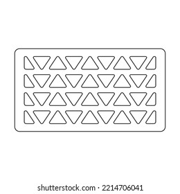 Icono de contorno del vector del alcantarillado de alcantarillado. Ilustración vectorial calle de rayas sobre fondo blanco. Icono de ilustración de contorno aislado del alcantarillado de alcantarillado de alcantarilla.
