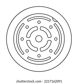 Manhole sewer vector outline icon. Vector illustration hatch street on white background. Isolated outline illustration icon of manhole sewer .